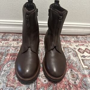Alberto‎ Torresi Leather Midcalf Front Side Zip Boots women’s Size 40 or U.S 9